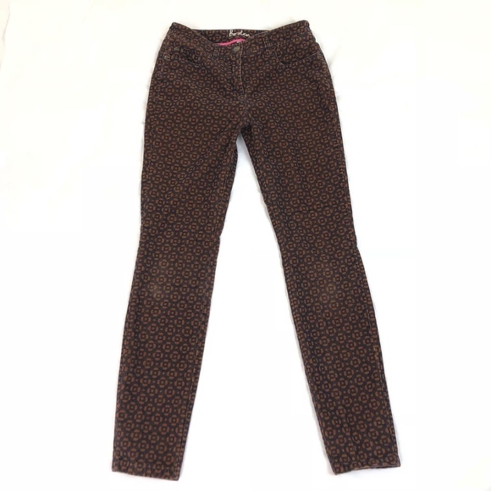 Boden Women's Orange Navy Blue Print Skinny - Picture 2 of 4